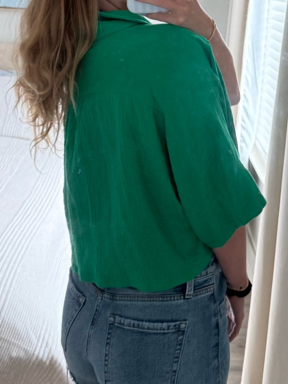 Green button up shirt - Picture 3 of 7